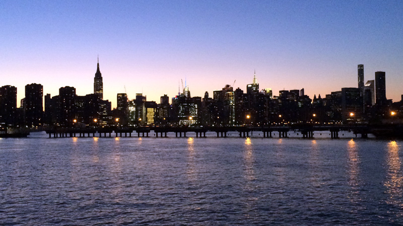 CITY SCAPE New York City VIEW FROM BROOKLYN at sunset